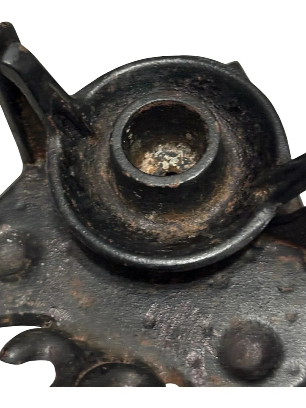 MCM Cast Iron Chamber Candle Stick Holder Swivel Black Wall Hang Pivoting Arm